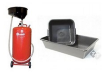 Olie opvangvat - oliebak - lekplaat - trechters