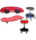 Monteursbedden en  werkkrukken