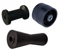 Zwarte bootrollen en kielrollen