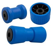 Blauwe bootrollen en kielrollen