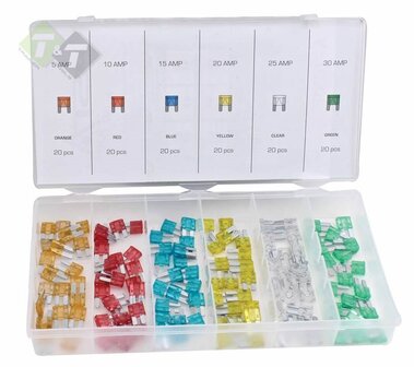 Mini steekzekering set - 120 delig - Micro steek zekering - ASTA