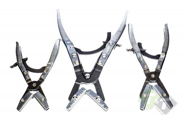 Flexibele slangklem tang set met waterslang stop klem - 3 delig - SATRA
