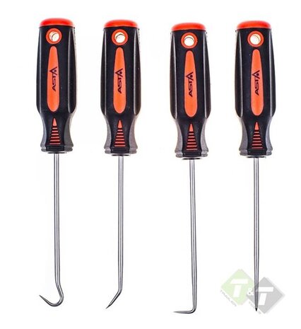 Haken set - Haakgereedschap - 4 delig - O-ringen verwijder set - ASTA