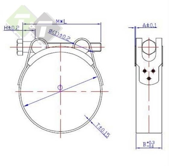 Slangklem 24 mm breed, 92 - 97 mm. Verzinkt