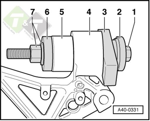 VAG perset, vooras lager persset vag, seat, skoda, audi draagarm lager vervanging drukset, puller, trekset, draagarm bus demont