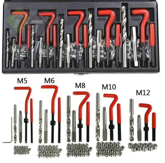 draad reparatieset, schroefdraad reparatie, snijset, draadtapset, tapset, helicoilset, helicoil.