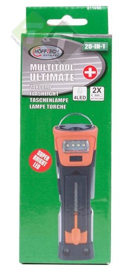 Multitool met led zaklamp, 20-In-1, Bitgereedschap, Hofftech 