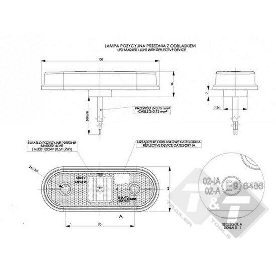 zijmarkeringlamp, zijmarkering lamp, countourlamp, contour licht, markeringslamp, led markering