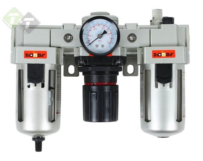 Luchtverzorging set, 3/8 duims aansluiting, 9.6 bar druk, Vochtafscheider, Zionair
