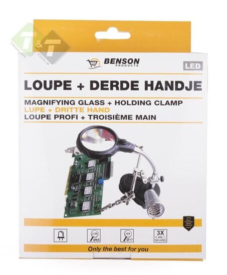 Loupe-loep met derde handje en ledlamp-Vergrootglas-Benson-trailerandtools