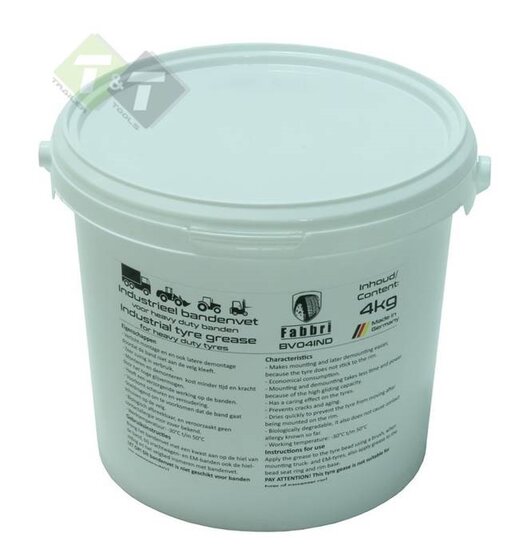 Bandenvet industrieel - Licht rood - 4KG inhoud - Fabbri