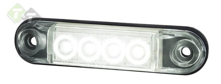Zijmarkeringslamp klein - Contourlamp wit - 4 LEDS - Horpol