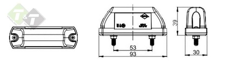 Kentekenverlichting - 3 Leds - Kentekenlamp LED - Ledlamp - Horpol