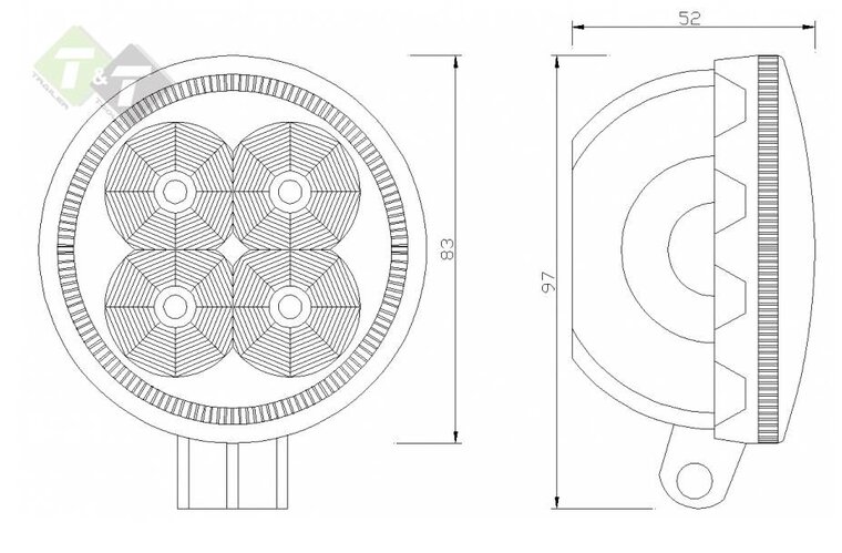 Werklamp LED - Rond - 14 Watt - Ledlamp - Bouwlamp