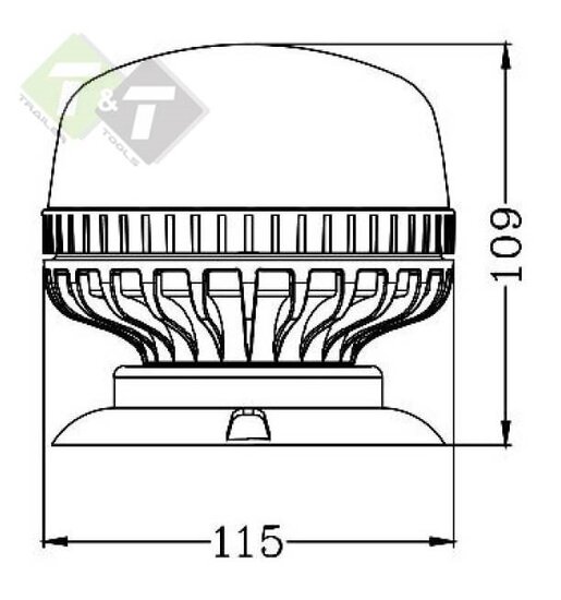 Magnetische zwaailamp LED Oranje - 36x LED - 12/24V - Waarschuwingslamp