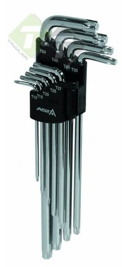 Torxsleutel set -  Torx sleutels - Lange sleutels - T10 tot T50 - ASTA