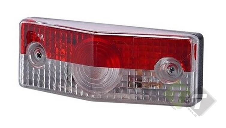 Breedtelamp - Zijlamp rood/wit - 35x95x30mm - Contourlamp