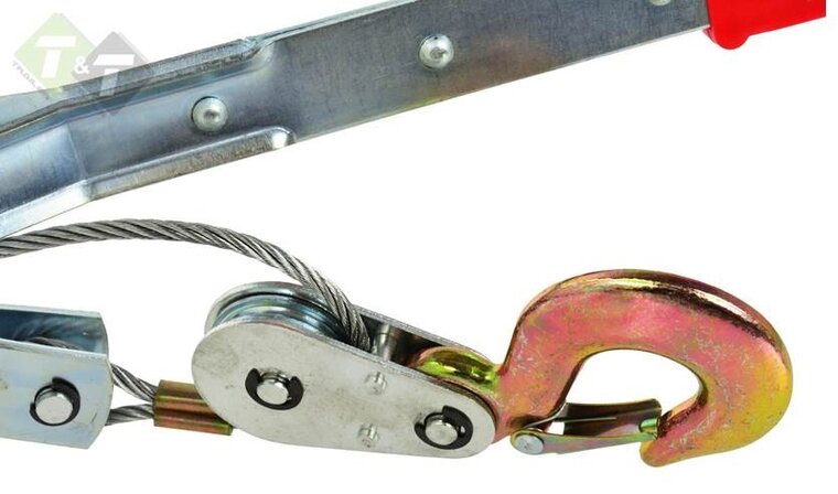 Handtakel met kabel 2 ton met 2 haken - Handlier - Spanningtrekker - GEKO