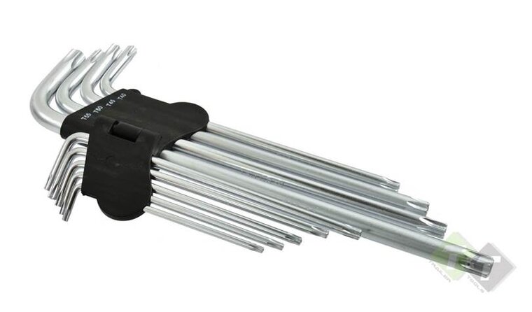 Torxsleutel set met gat - Torx sleutels - Lange sleutels - T15 tot T55 - GEKO
