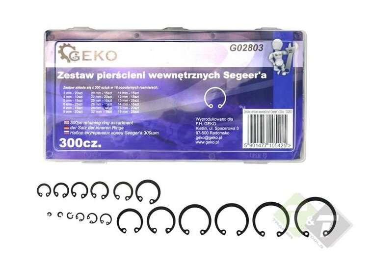 Borgring set - 300 dlg - Binnenwerks assortiment - Seegerring clips - GEKO