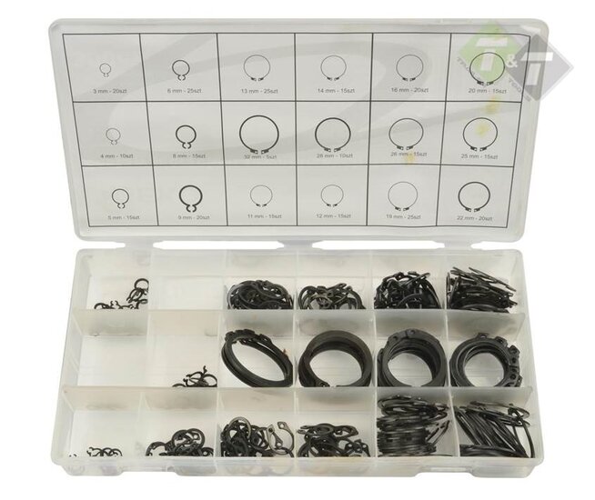 Borgring set - 300 dlg - buitenwerks assortiment - Seegerring clips - GEKO