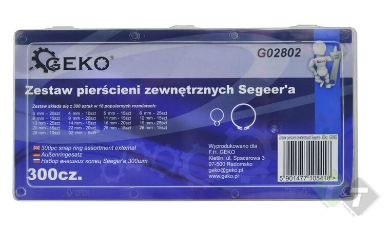 Borgring set - 300 dlg - buitenwerks assortiment - Seegerring clips - GEKO