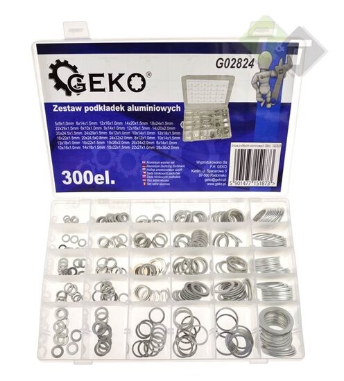 Aluminium carrosseriering set - Sluitringen - 300 stuks - GEKO