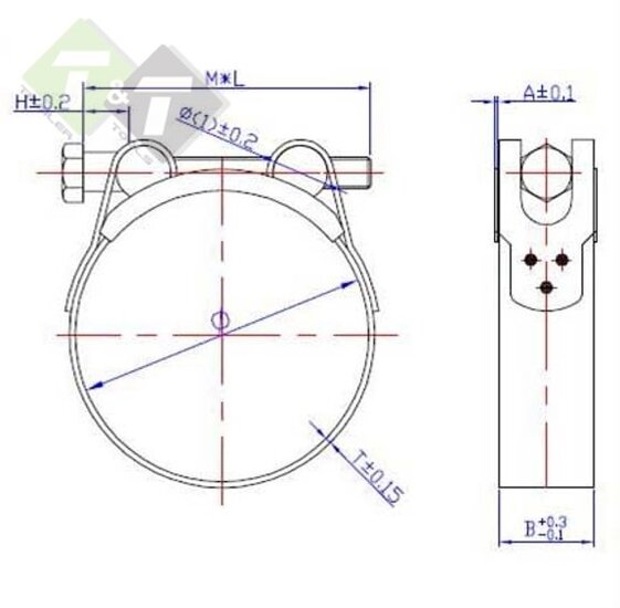 Slangklem 56-59 mm - 22 mm breed - Buisklem - Klem - GEKO