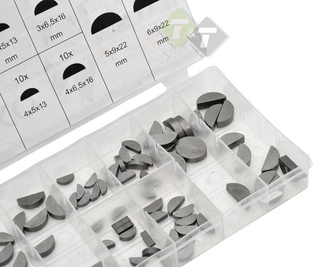 Halve maan spie assortiment - 80 delig - Schijfspie set - GEKO