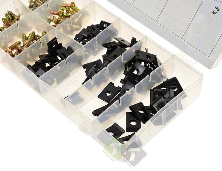 Schroef en clips set - 170 delig - Kruiskop schroeven - U clips - GEKO