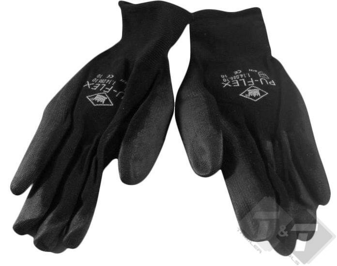 Werkhandschoenen zwart - 5 paar - XL - PU Flex Nylon - Werk handschoen - Benson