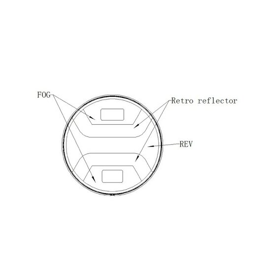 Hamburger Led achterlicht - 32 LEDs - Ledlamp - Rond 12 cm - Trailerlamp 