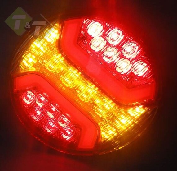 Hamburger Led achterlicht - 32 LEDs - Ledlamp - Rond 12 cm - Trailerlamp 
