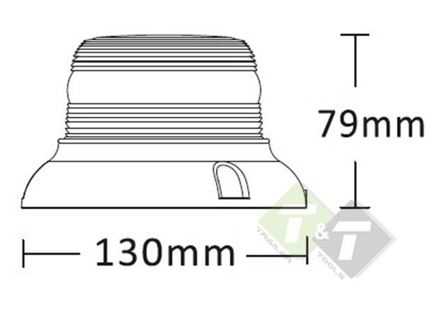 Magnetische zwaailamp LED Oranje - 24x LED - 12/24V - Waarschuwingslamp