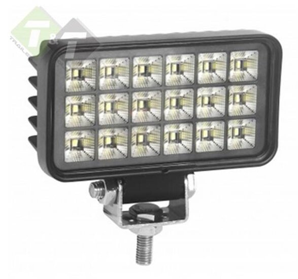 LED Werklamp met schakelaar - 18 LEDS - Rechthoek - 27 Watt - Ledlamp - Bouwlamp