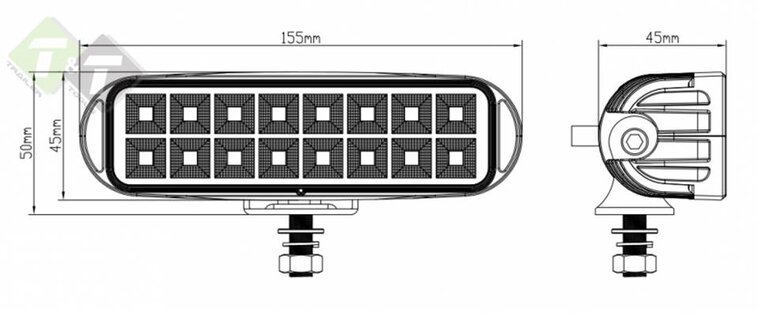 LED Werklamp - 16 LEDS - Rechthoek - 24 Watt - Ledlamp - Bouwlamp