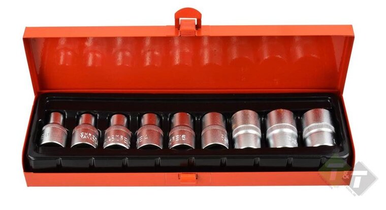 E-Torxdoppen set - E10 tot E24 - 9 delig - Inwendige torxdoppen - Torx dop - GEKO