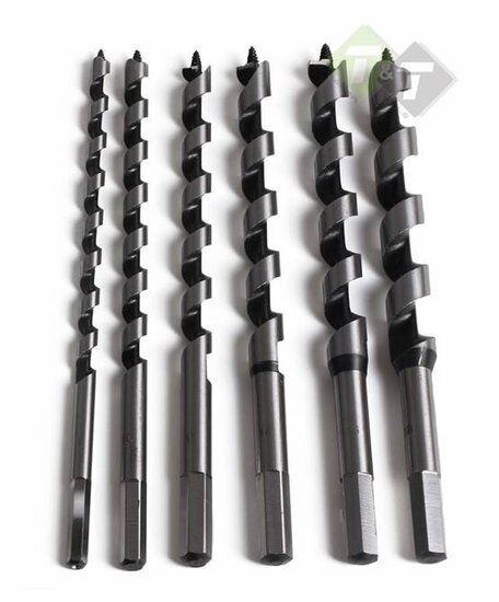 Slangenboor set - 6 delig - Boren set hout - Houtboren - Benson