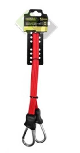 Platte elastiek met karabijnhaak - 60cm - Bagagespanner - Benson