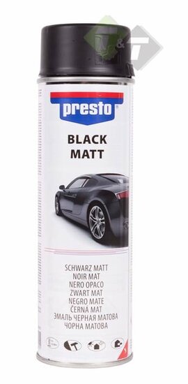Spuitverf zwart mat - 500ml inhoud - Lak - Presto 