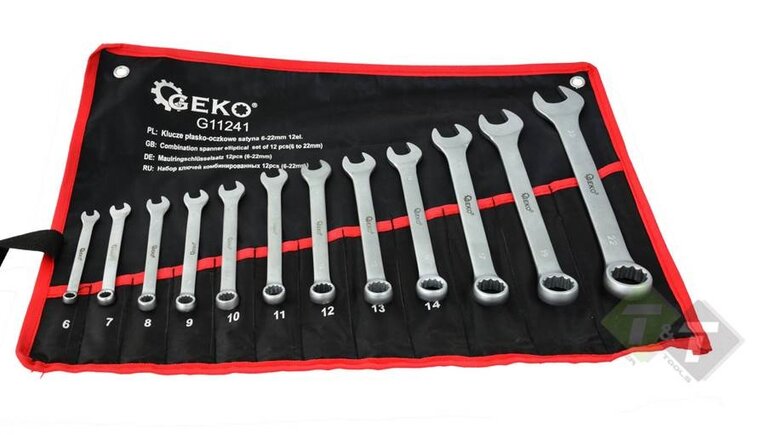 Ringsteeksleutel set - 12 dlg - 6 t/m 22 mm - Steek ringsleutel - GEKO