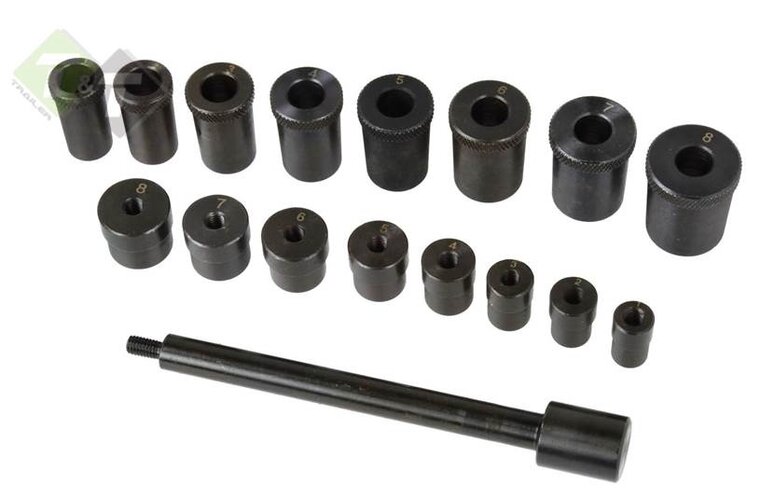 Koppeling centreerset - 17 delig - Centreerpen met adaptors - GEKO