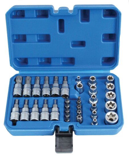 Torx dopset - Torxset en E socket set - 34 delig - 3/8 duims - SATRA