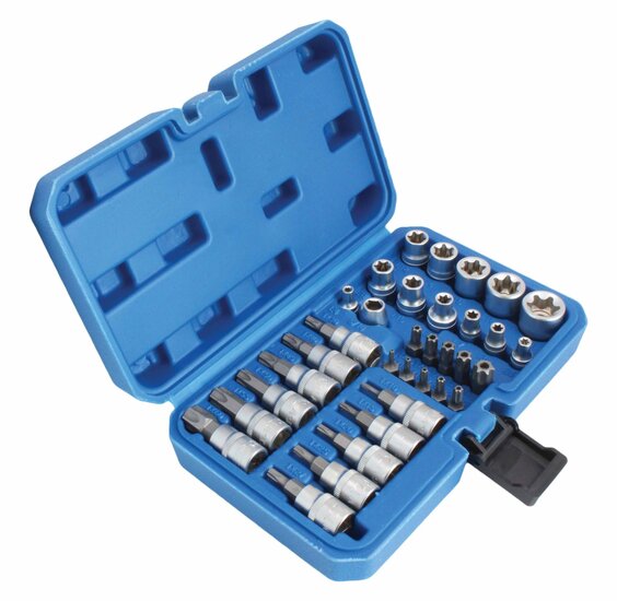 Torx dopset - Torxset en E socket set - 34 delig - 3/8 duims - SATRA