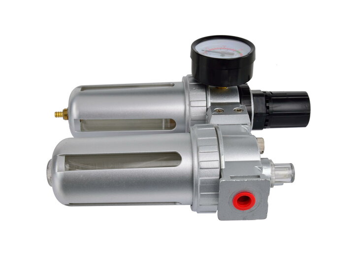 Drukregelaar met filter en waterafscheider - 1/4 duims - Compressor regelaar - Max druk 10 bar - GEKO