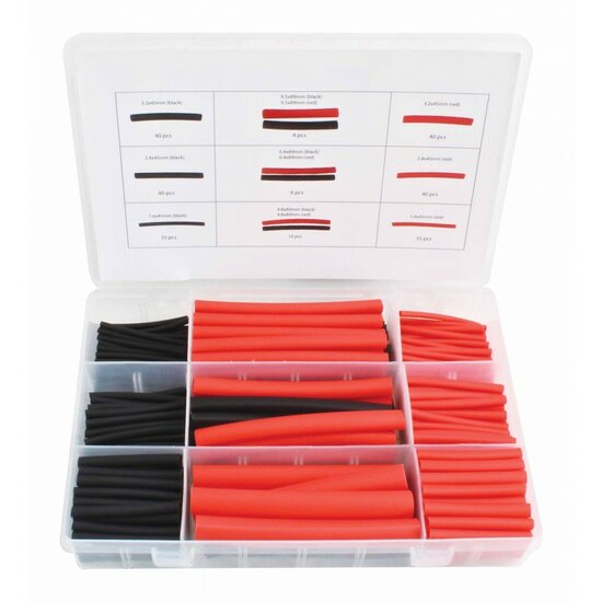 Krimpkous assortiment set - Zwart en rood - 270 delig - ASTA