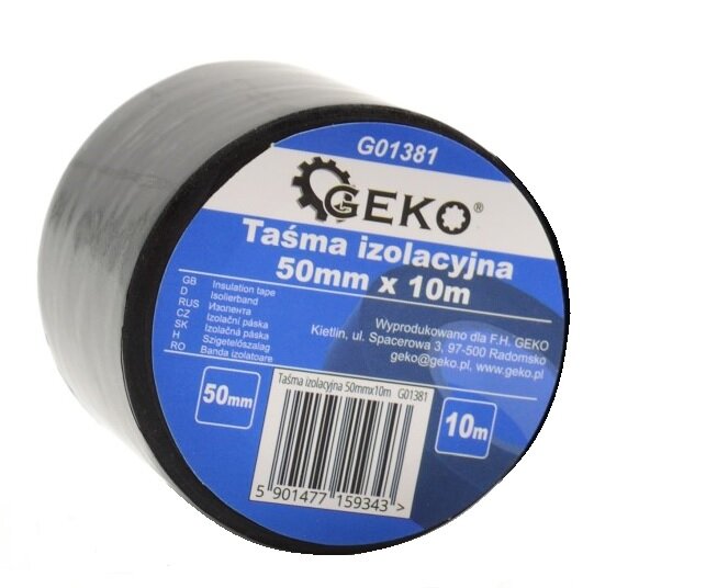 Isolatie Tape PVC - 50mm x 10m - Electra tape - Zwart - GEKO