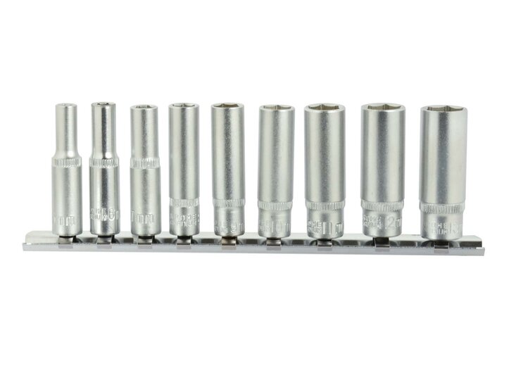 Lange doppenset - 5 tot 13mm - Doppen - 9 delig - 1/4 duims - GEKO