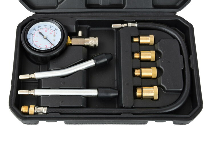 Benzine compressietester - 0 tot 20 bar - Compressiemeter - 8 delig - GEKO