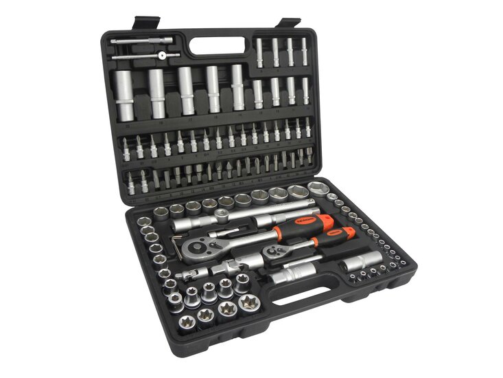 Gereedschap set - Ratel set - 108 dlg - Doppenset - 1/4&#039;&#039; en 1/2&#039;&#039;&nbsp;aansluiting - Heidmann